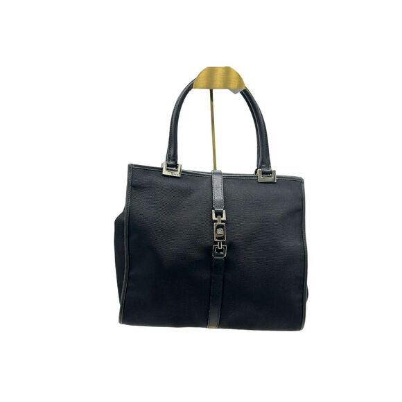 Gucci Black Leather and‎ Nylon Jackie O Tote*VERY NICE!! WITH COA - Picture 1 of 11